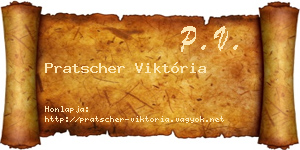 Pratscher Viktória névjegykártya